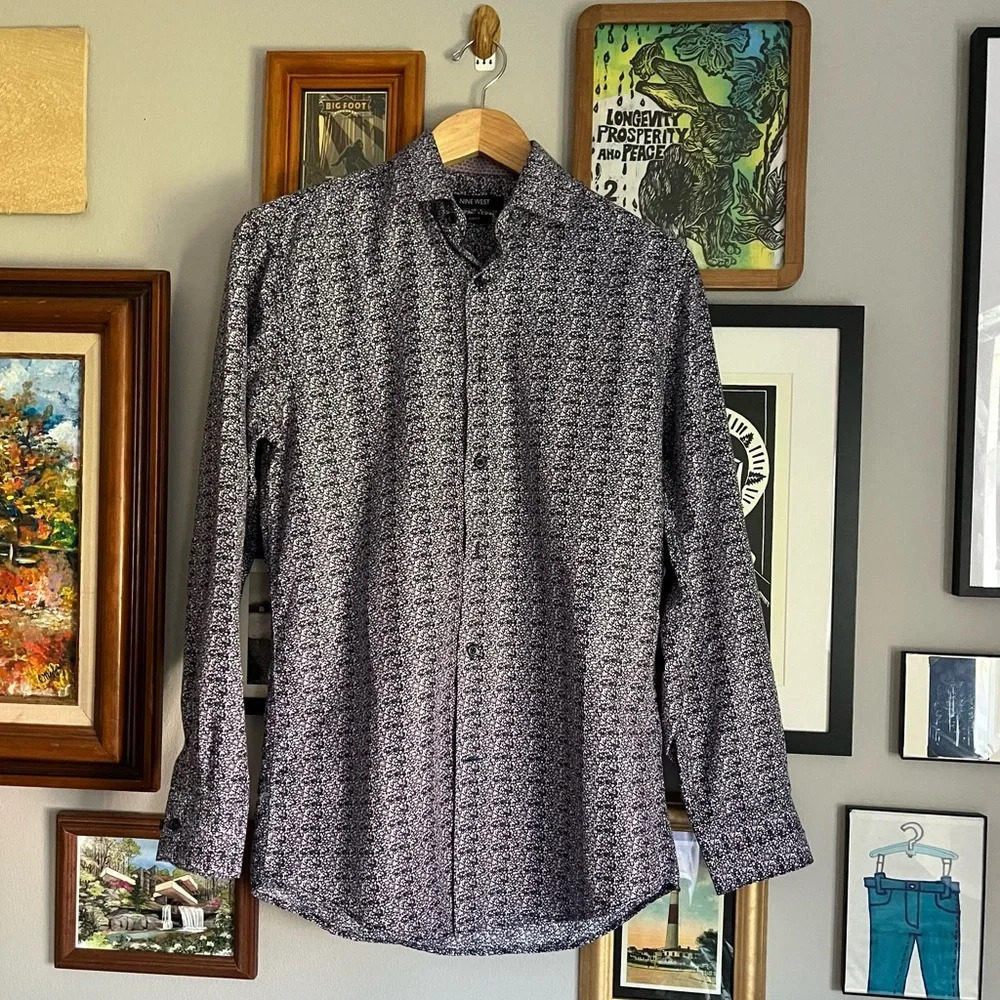Nine West Floral Button Down